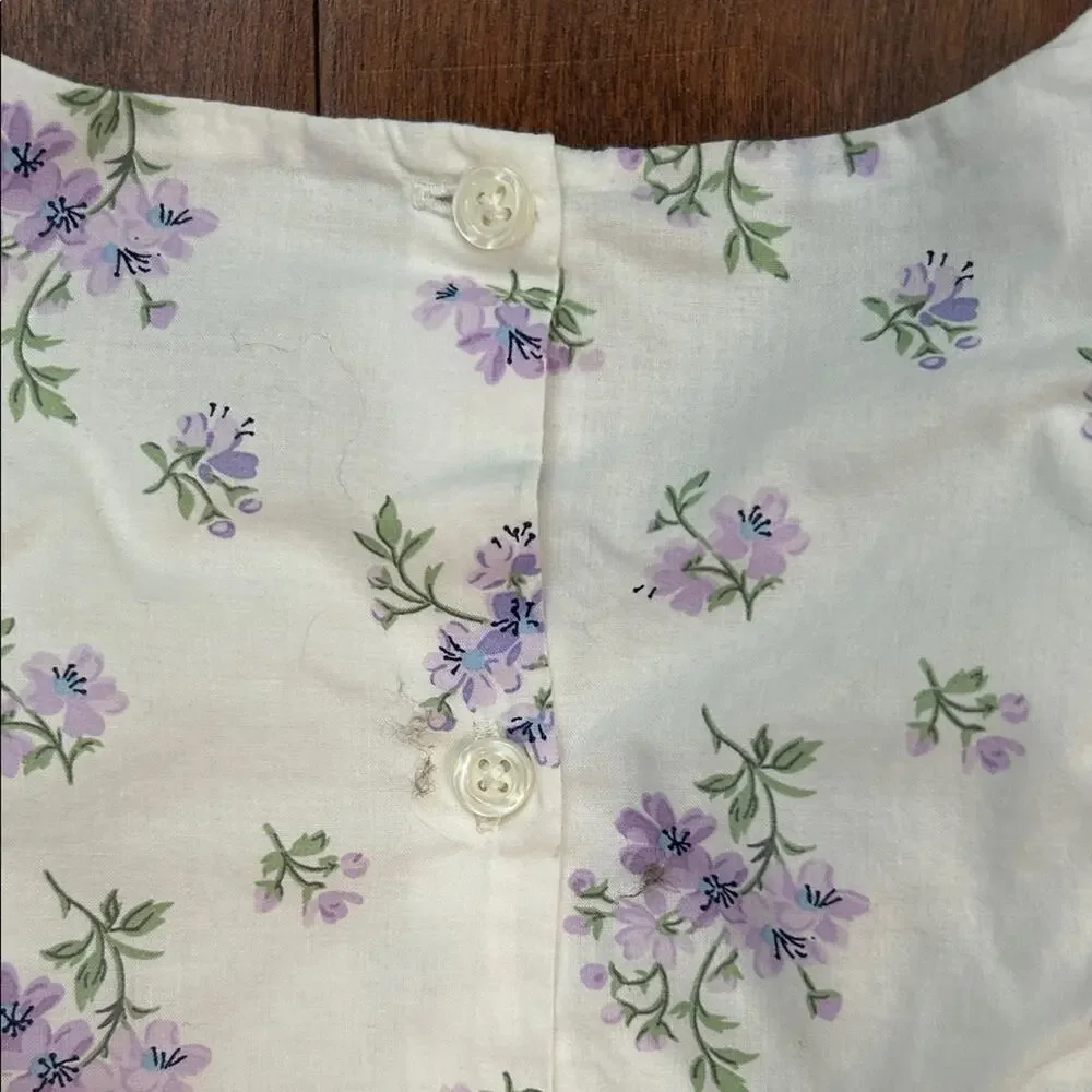Gymboree Girl’s Adorable Purple & White Floral Kids Dress with Ruffles, Size 8